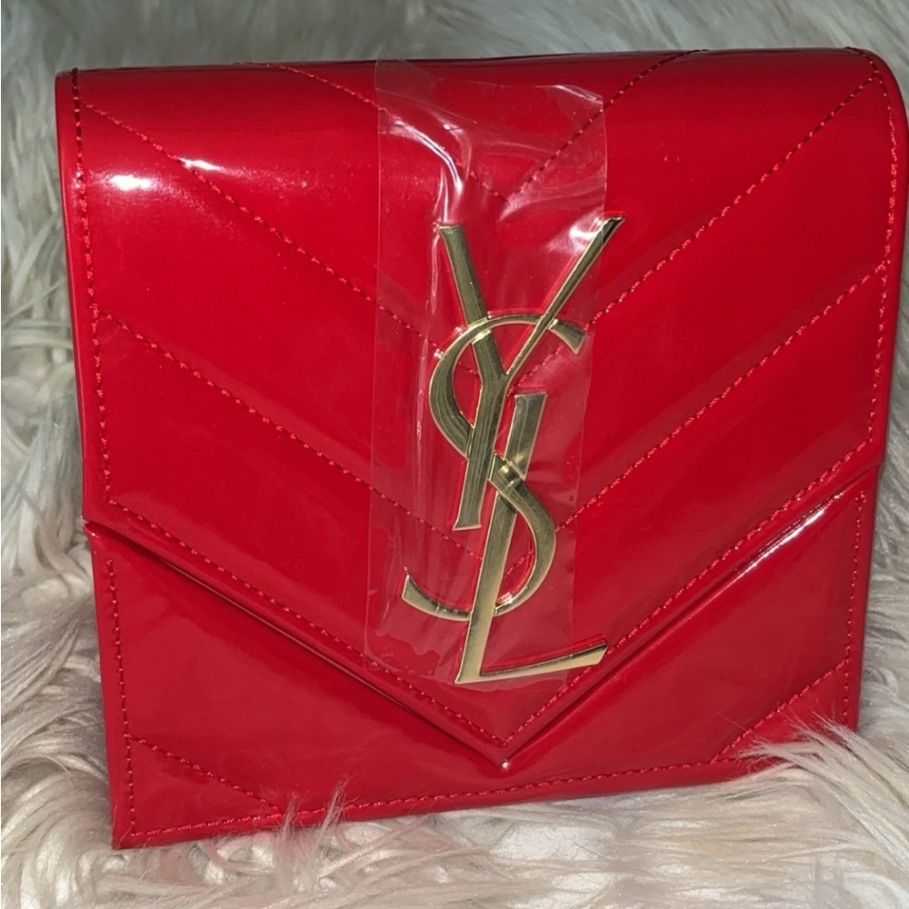 Yves Saint Laurent Red Chevron Clutch! Gift with purchase! New! Never worn!